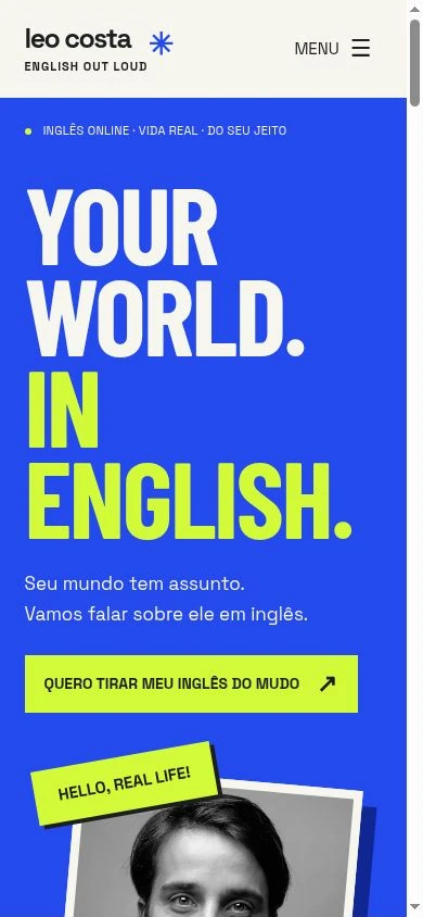 Captura real da página inicial do modelo Bold no celular